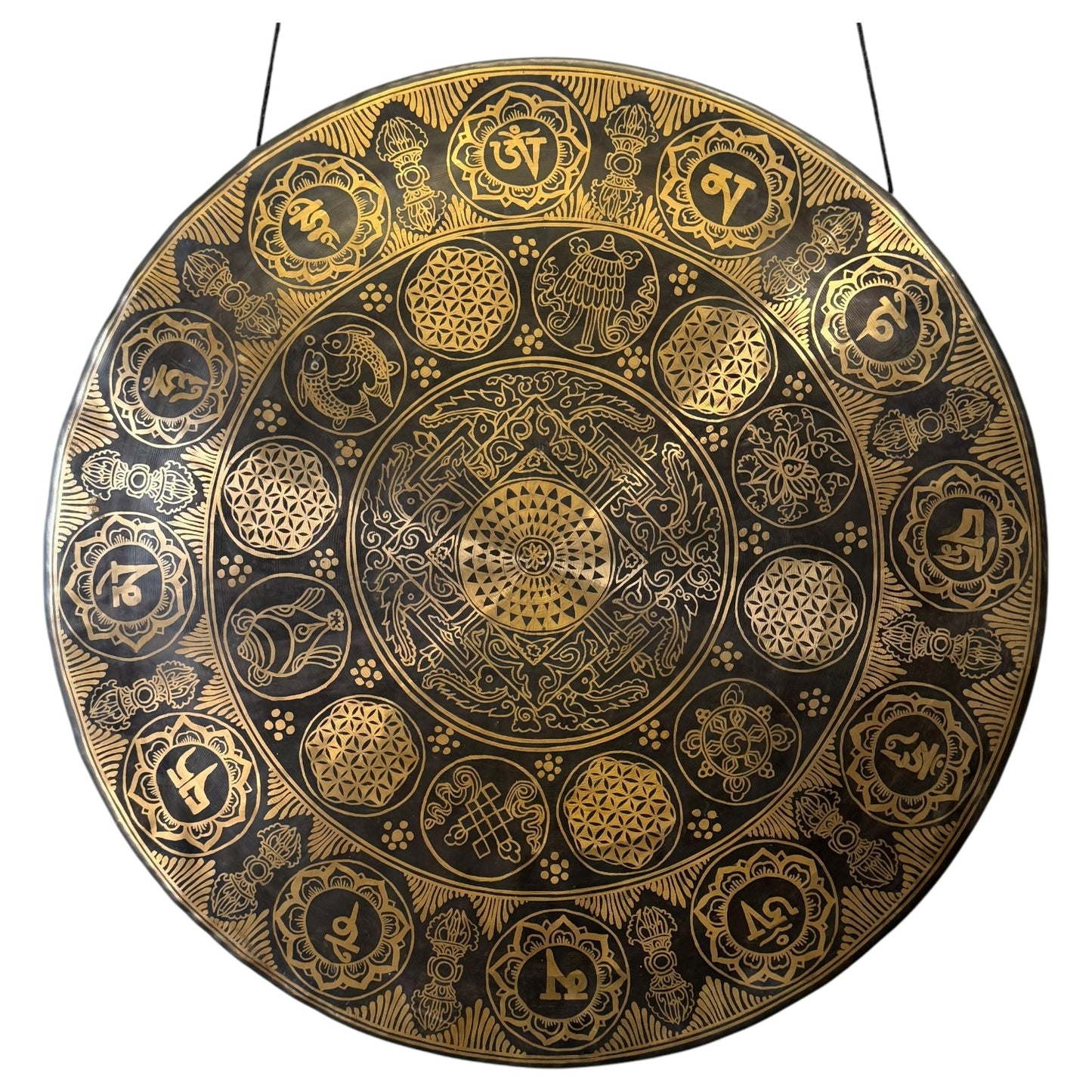 24" Nepalese Om Mane Padme Hum Gong