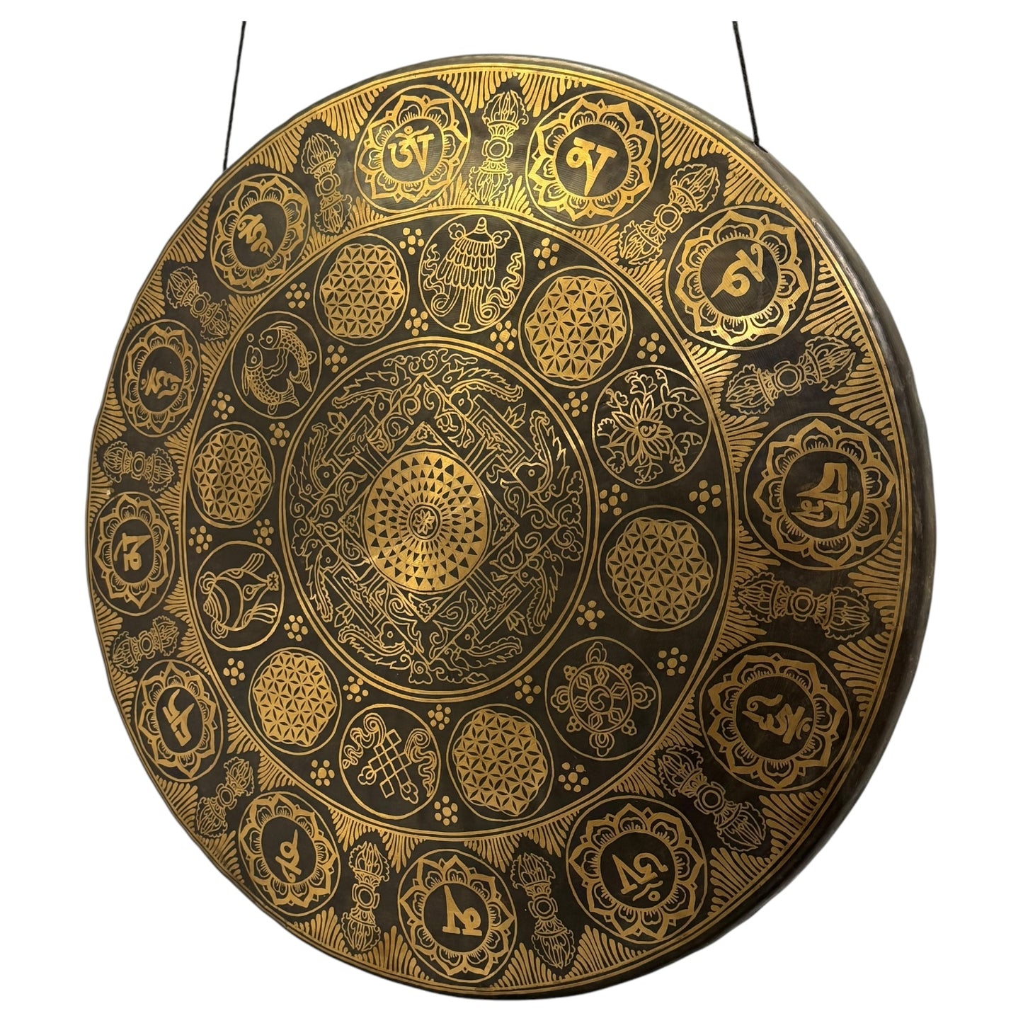 24" Nepalese Om Mane Padme Hum Gong