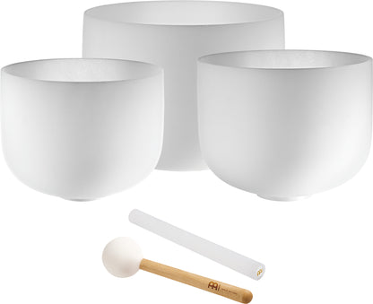 Meinl Sonic Energy 3-Piece Crystal Singing Bowl Set 9A/12F/14C - 432 Hz (CSBSETAFC)