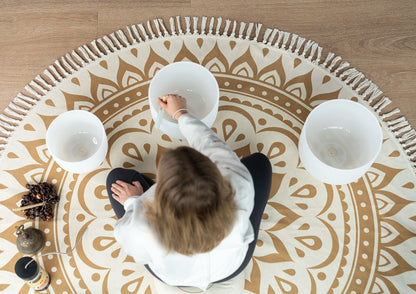 Meinl Meditation Rug, Vintage Gold | 78" Mandala Floral