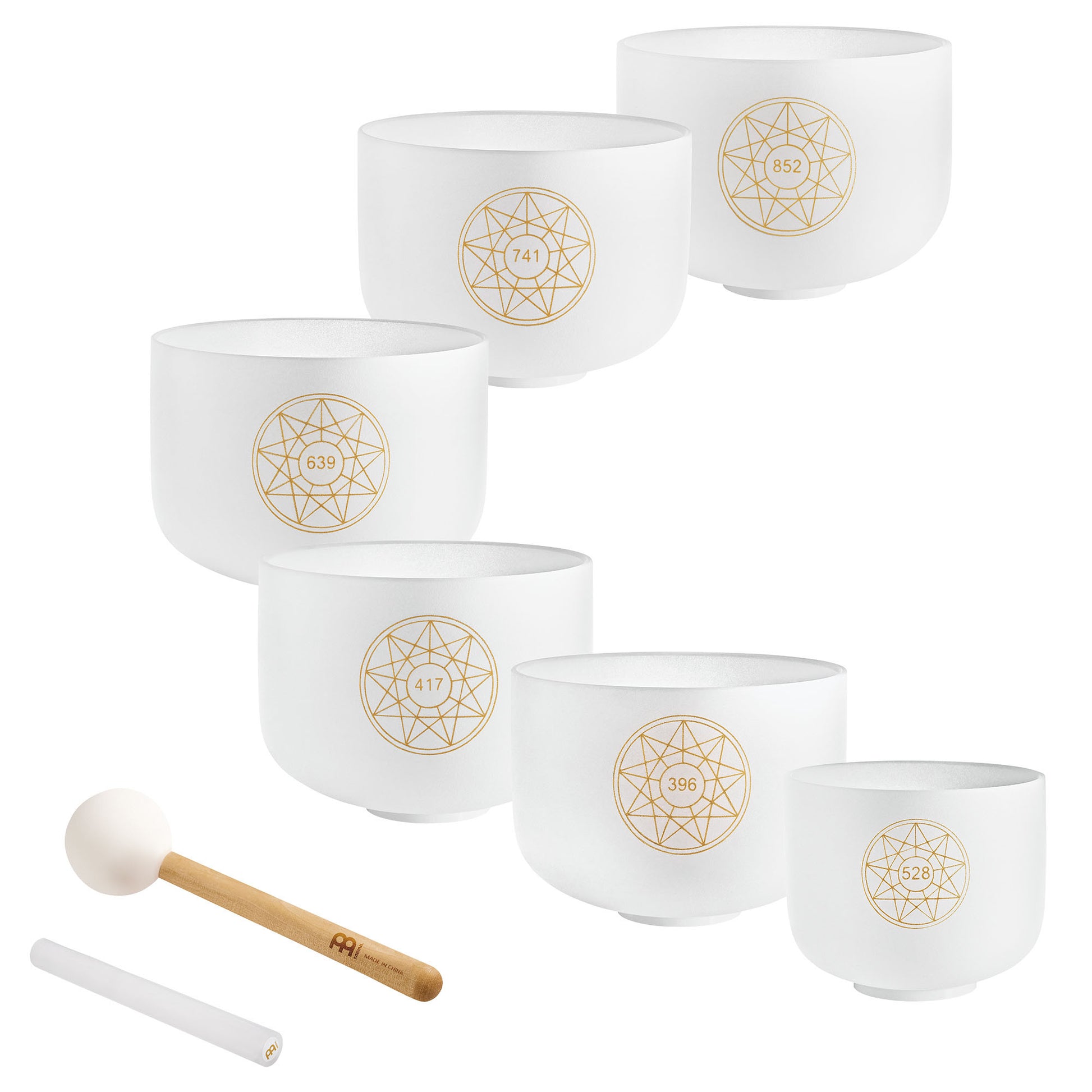 Meinl Sonic Energy Solfeggio Crystal Singing Bowl Set 9-Piece (SOLCSBSET)