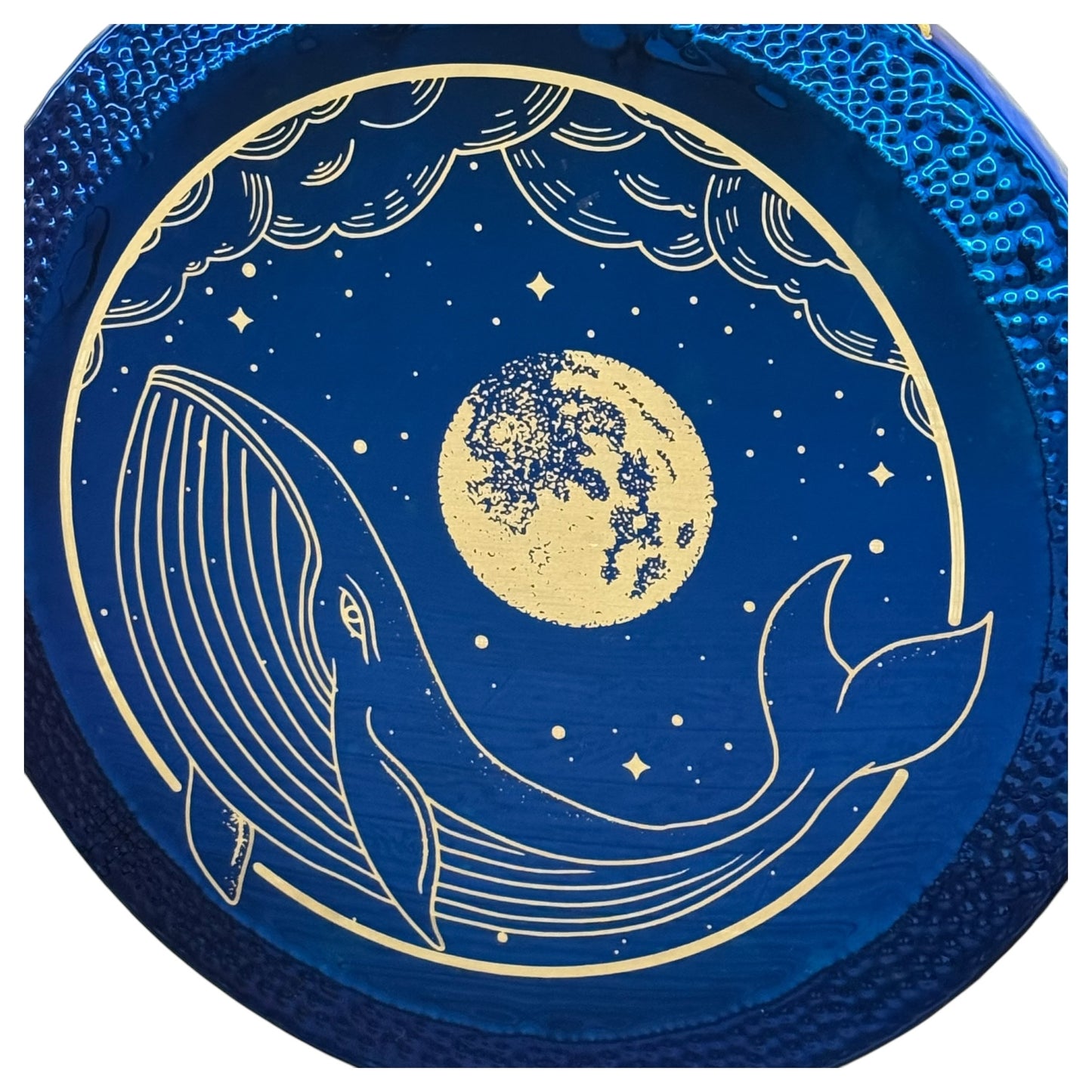 36" Whale Moon Gong - Deep Blue