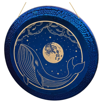 36" Whale Moon Gong - Deep Blue