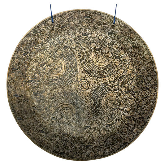 25" Indian Wind Gong - Hand Etched