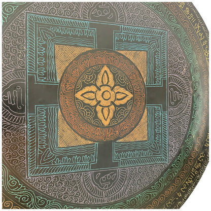 22" Indian Wind Gong - Color Etched