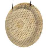22" Indian Wind Gong - Flower of Life - Golden Etched