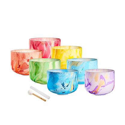 Meinl Sonic Energy Marble Crystal Singing Bowl Chakra Set 7-Piece (MCSBSETCHA)