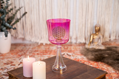 Meinl Crystal Singing Chalice 6" Pink Flower of Life | Heart Chakra F4