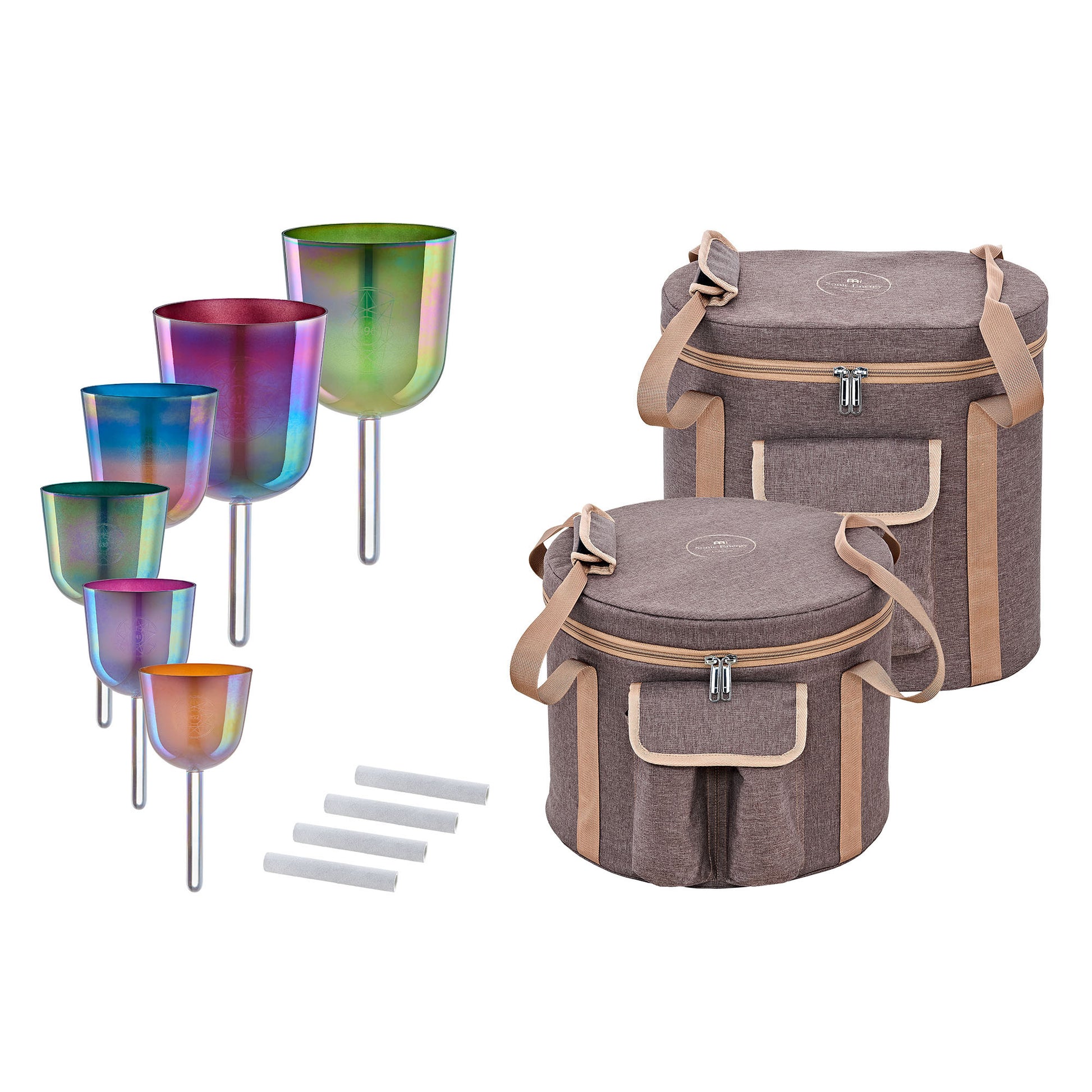 Meinl Sonic Energy Essence Solfeggio Crystal Singing Bowl Set, 9-Piece (ESOLCSBSET)