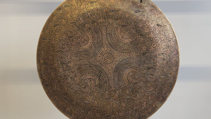 25" Indian Wind Gong - Hand Etched