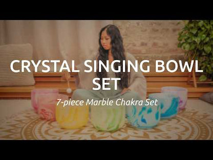 Meinl Sonic Energy Marble Crystal Singing Bowl Chakra Set 7-Piece - 432 Hz