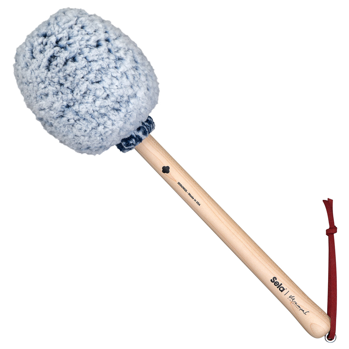 Sela SEGOM2L Vikrampal Deep Earth Large gong mallet, frosted blue head with maple handle