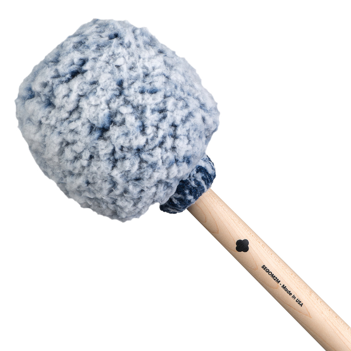 Sela SEGOM2M gong mallet head detail, frosted blue sherpa fleece