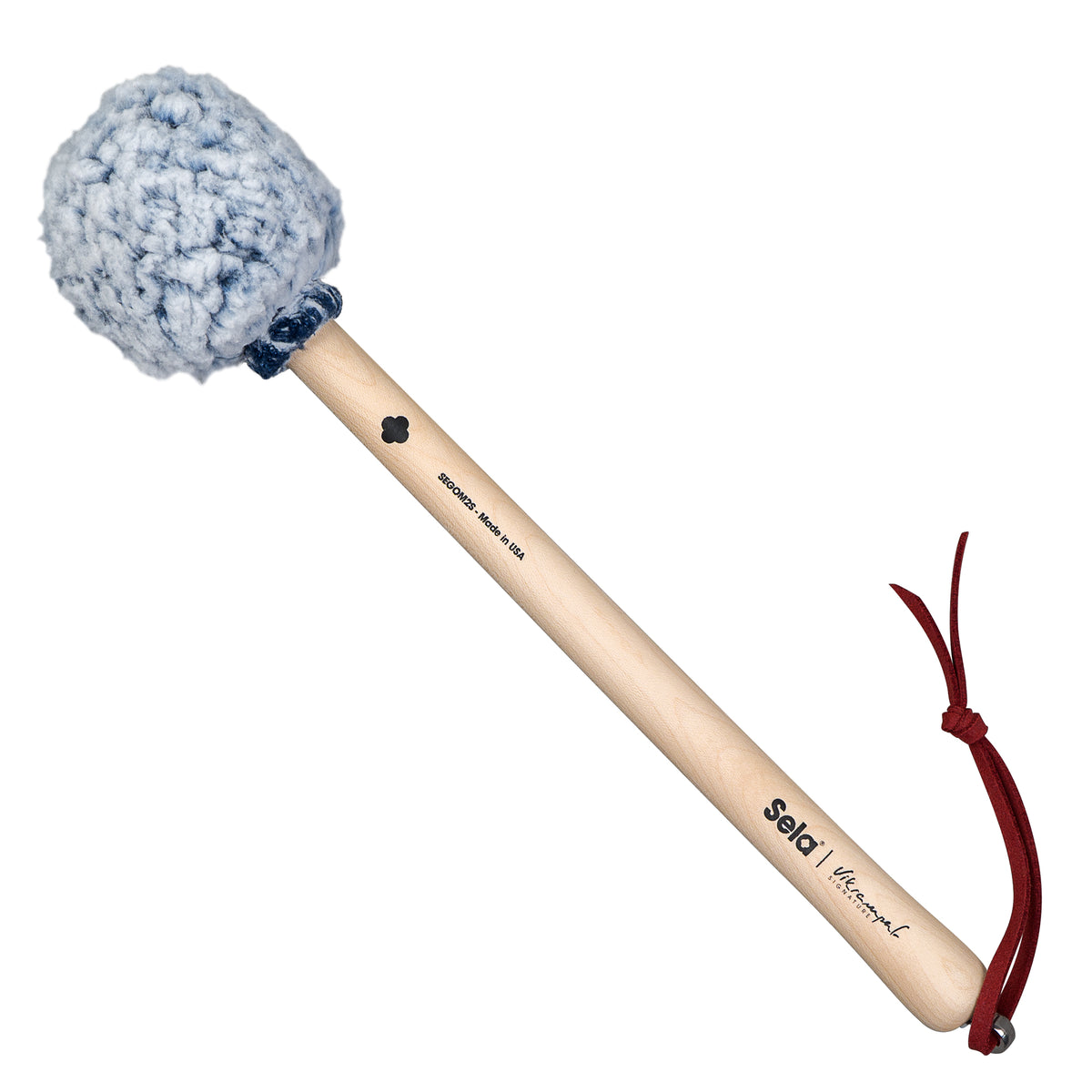 Sela SEGOM2S Vikrampal Deep Earth Small gong mallet, frosted blue head with maple handle