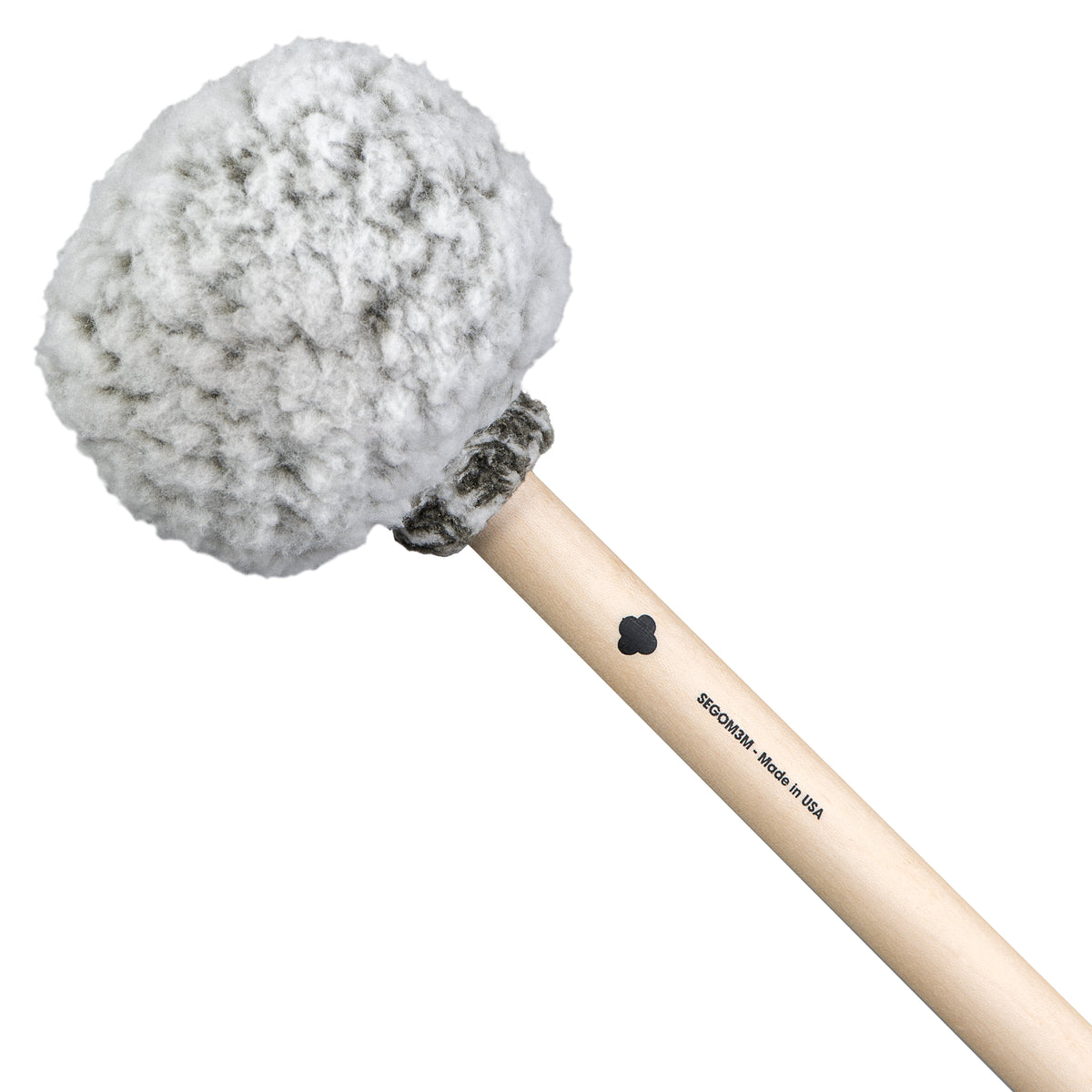 Sela SEGOM3M gong mallet head detail, frosted olive sherpa fleece