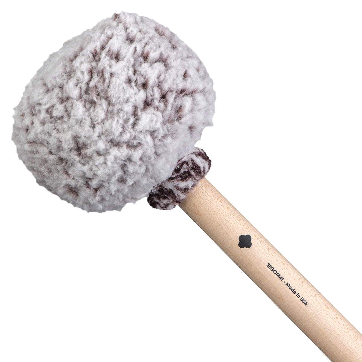 Sela SEGOM4L gong mallet head detail, frosted wine sherpa fleece