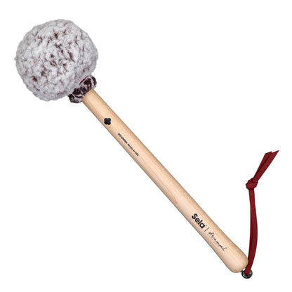 Sela SEGOM4M Vikrampal Deep Resonance Medium gong mallet, frosted wine head with maple handle