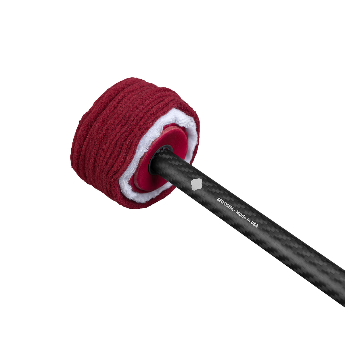 Sela SEGOM5L gong mallet, angled view of 75 mm flat head
