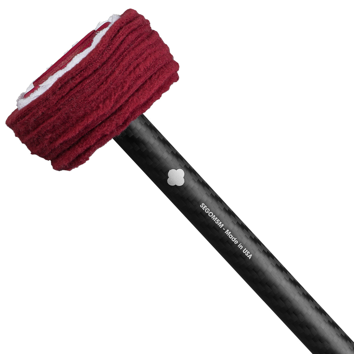 Sela SEGOM5M gong mallet head detail, burgundy fleece