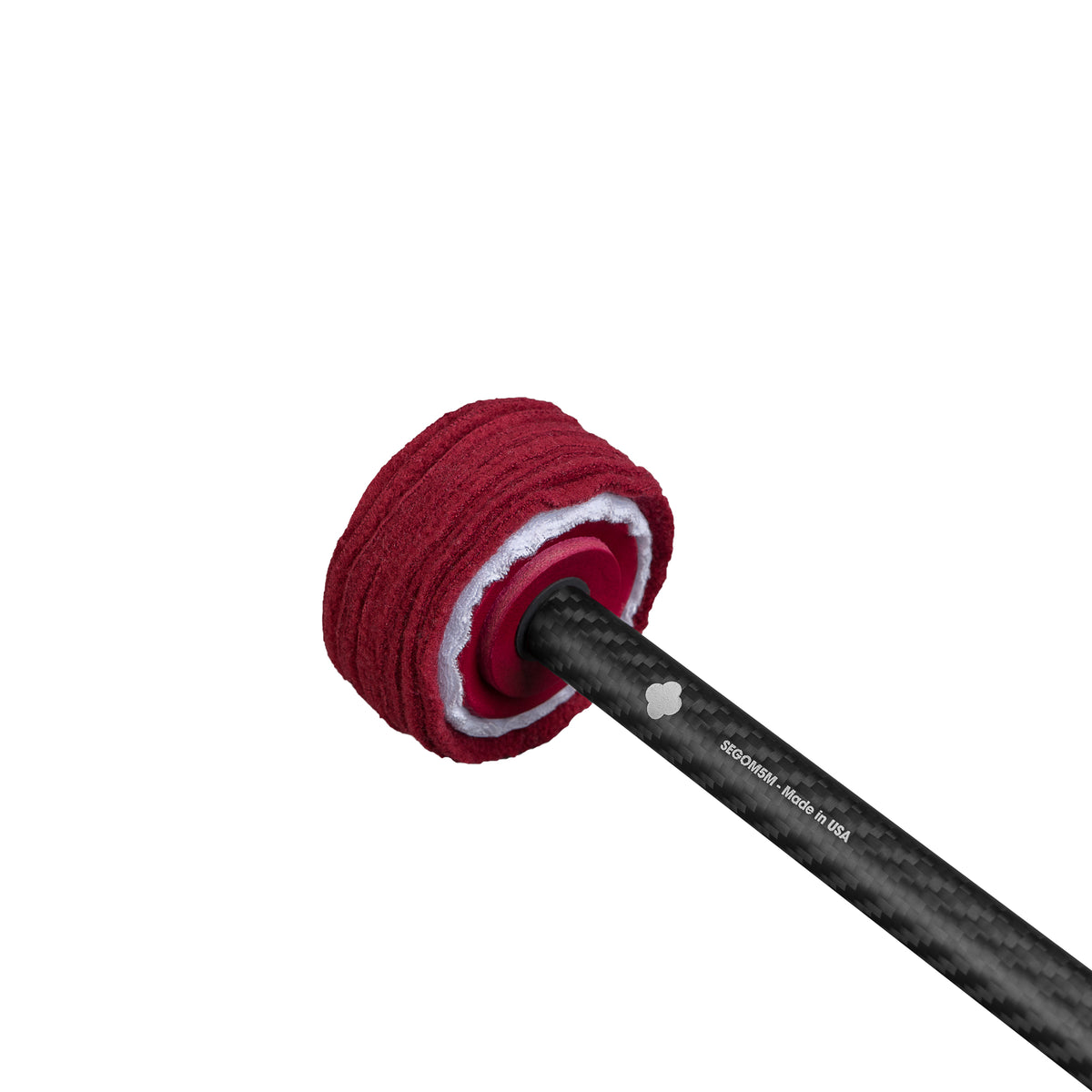 Sela SEGOM5M gong mallet, angled view of 66 mm flat head