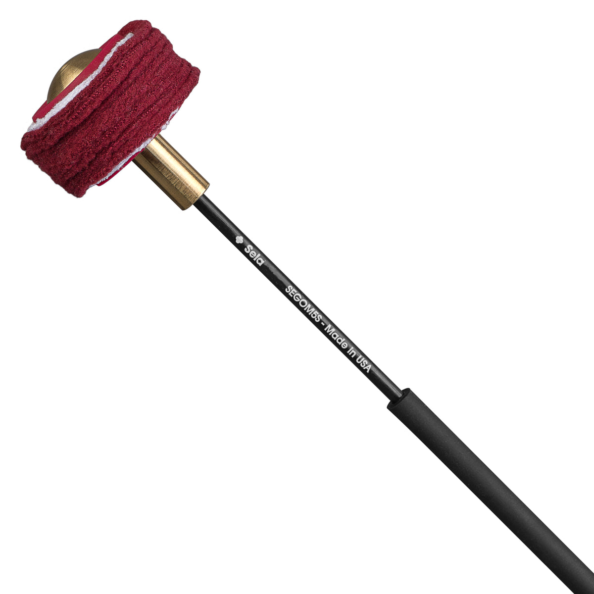 Sela SEGOM5S gong mallet head detail, burgundy fleece