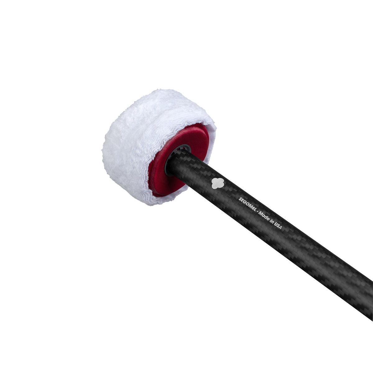 Sela SEGOM6L gong mallet, angled view of 63 mm flat head