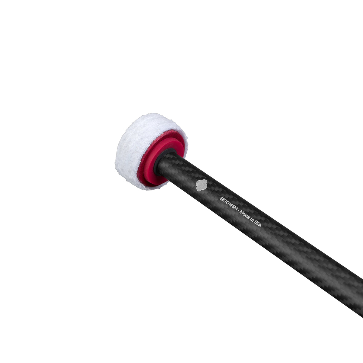 Sela SEGOM6M gong mallet, angled view of 45 mm flat head